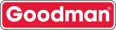 Red and white Goodman logo