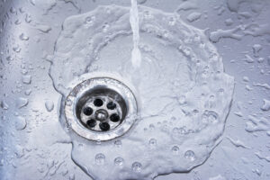 Water draining down sink